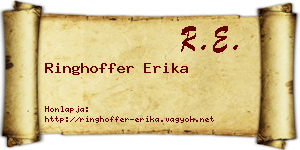 Ringhoffer Erika névjegykártya